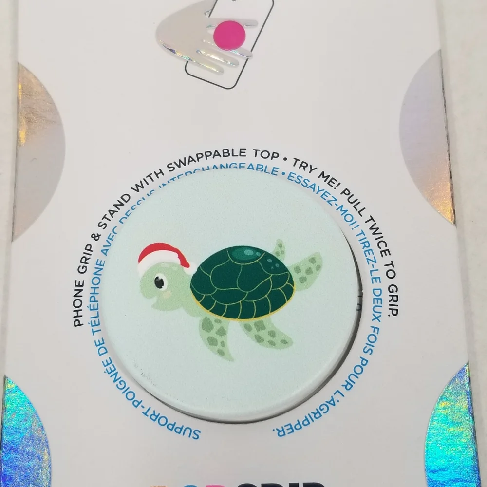 New Popsockets PopGrip Santa Turtle Phone Grip & Stand Swappable Top 804797